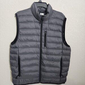 32 Degrees Heat Vest Mens Large Gray Packable Down Puffer Lightweight Quilted
